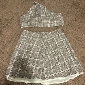 American Eagle Outfitters Plaid Two-Piece Skirt Set XS